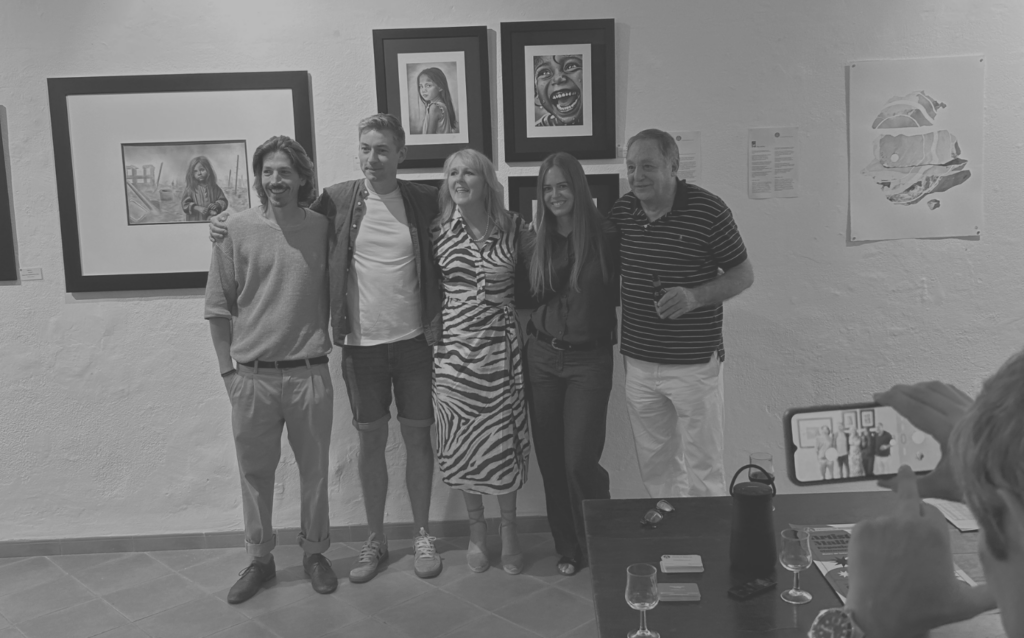Group exhibition featuring charcoal artworks by Janis Bär at Museu de Sóller, Mallorca