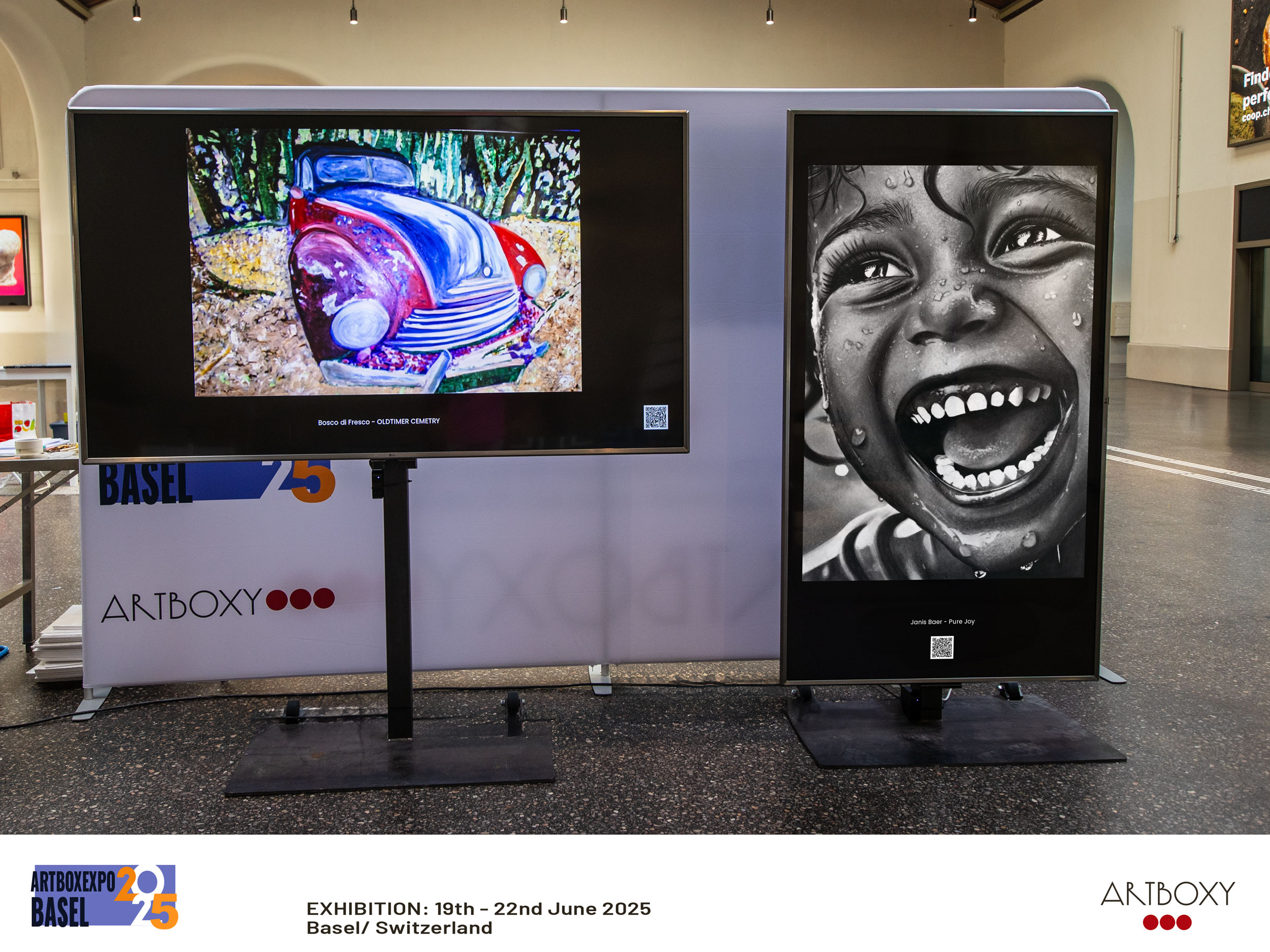 Contemporary charcoal artwork "Before Fear" by Janis Bär, digitally exhibited during ARTBASEL WEEK ARTBOXY LIVE in Basel, Switzerland, June 2025.