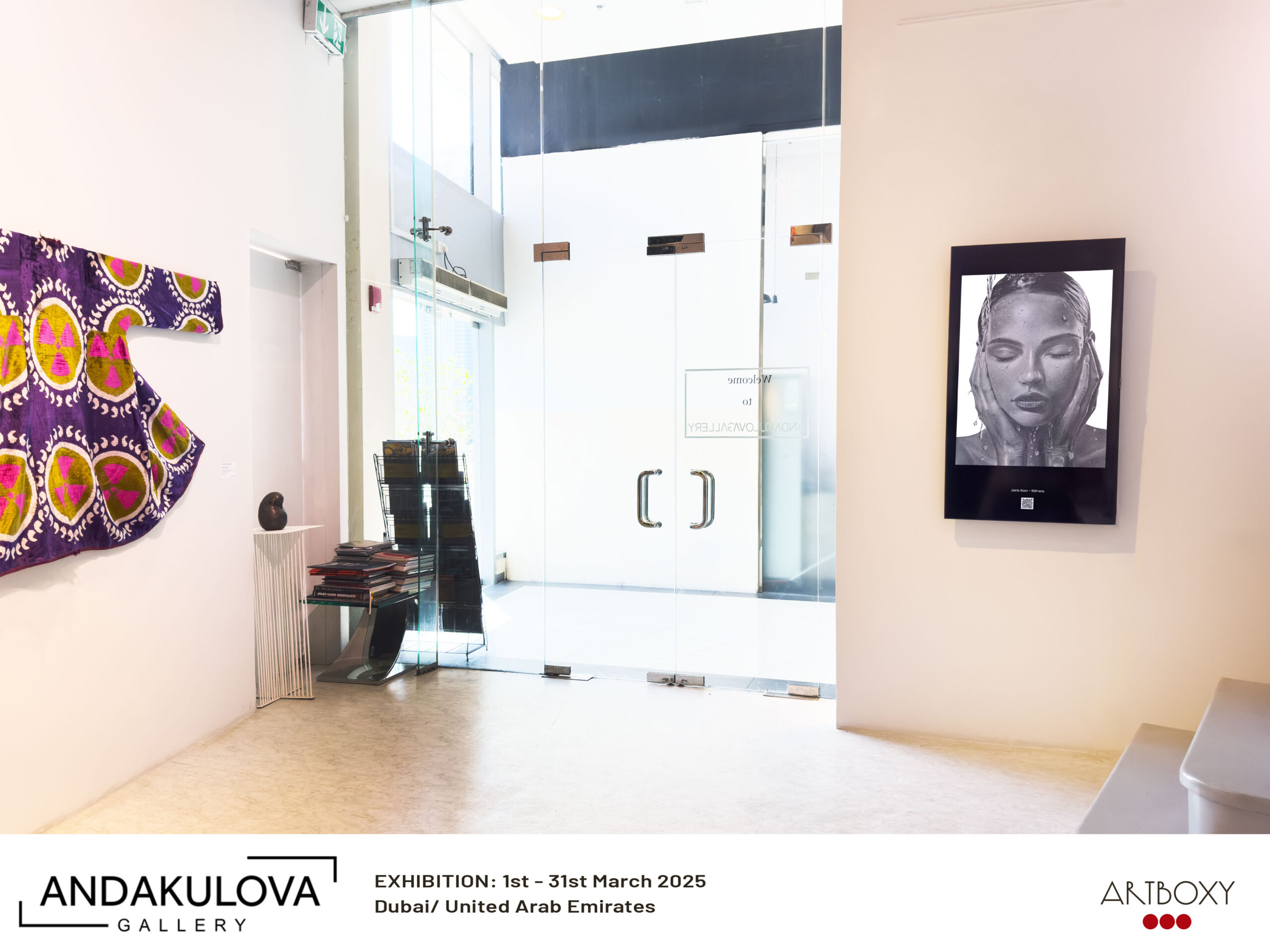Digital Exhibitions March 2025 at Andakulova Gallery in Dubai, United Arab Emirates, March 2025. Contemporary charcoal artwork "Stillness" by Janis Bär.