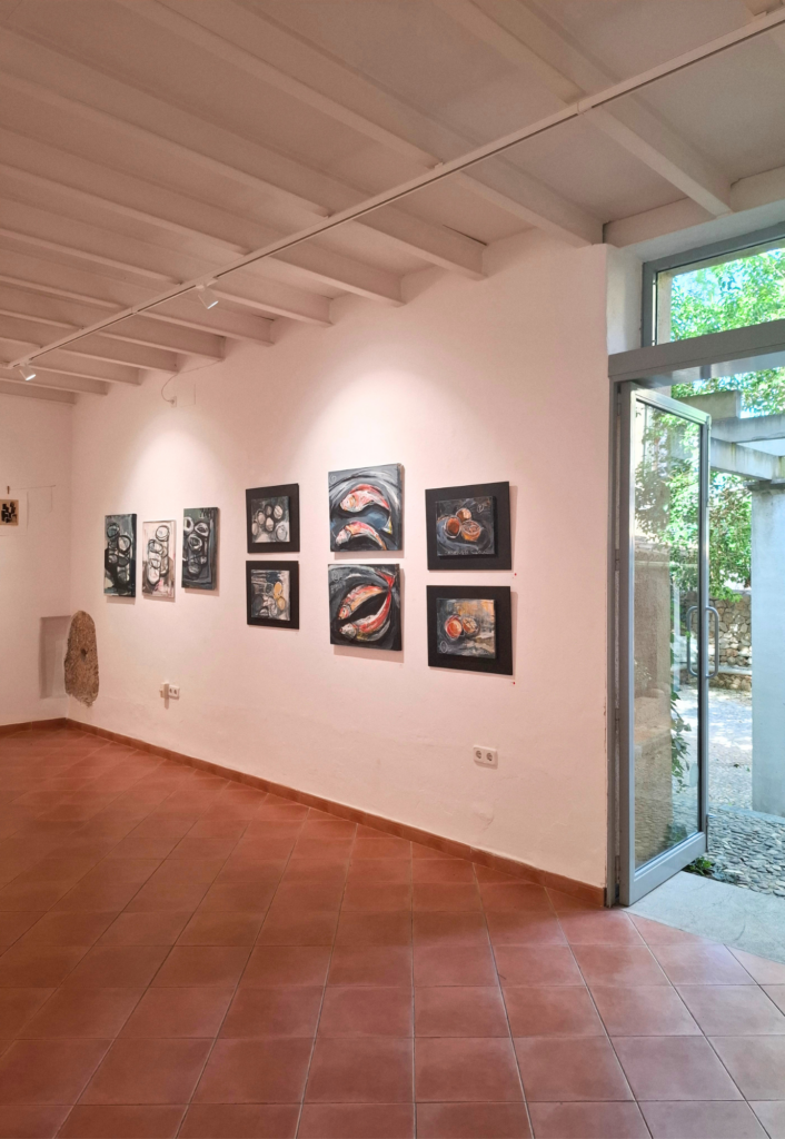 Interior view of a gallery room at Museu de Sóller, Mallorca, showing exhibition walls and display space.